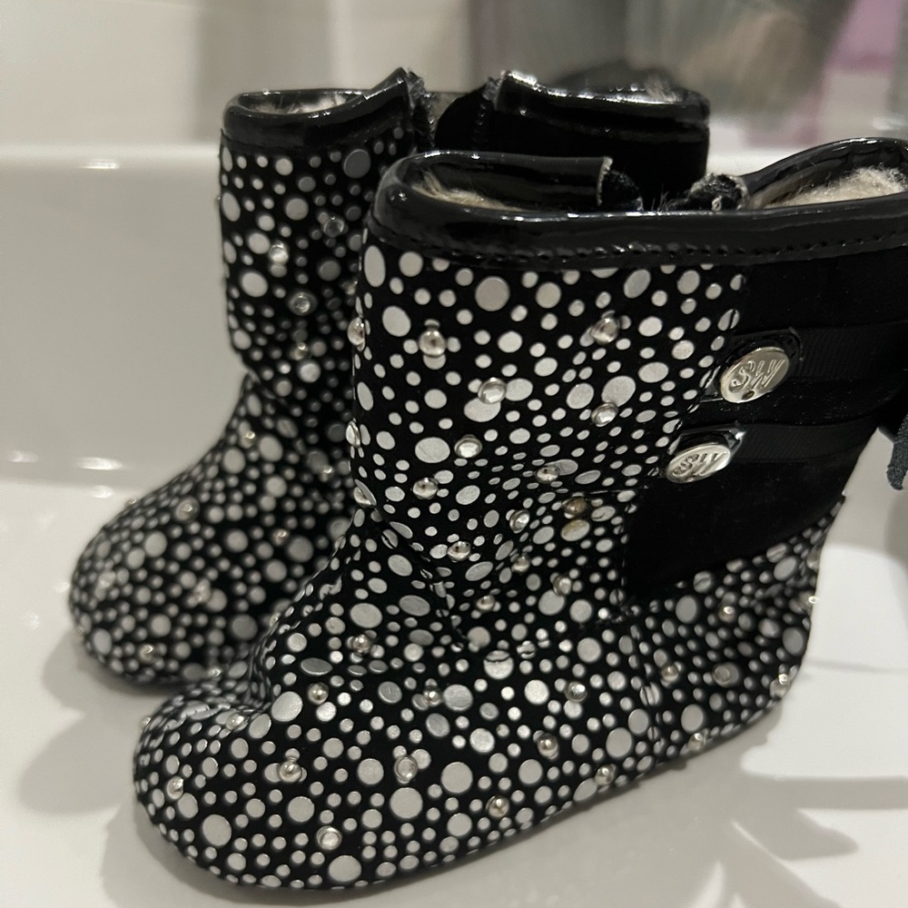 Stuart Weitzman baby Pali studded moto boots